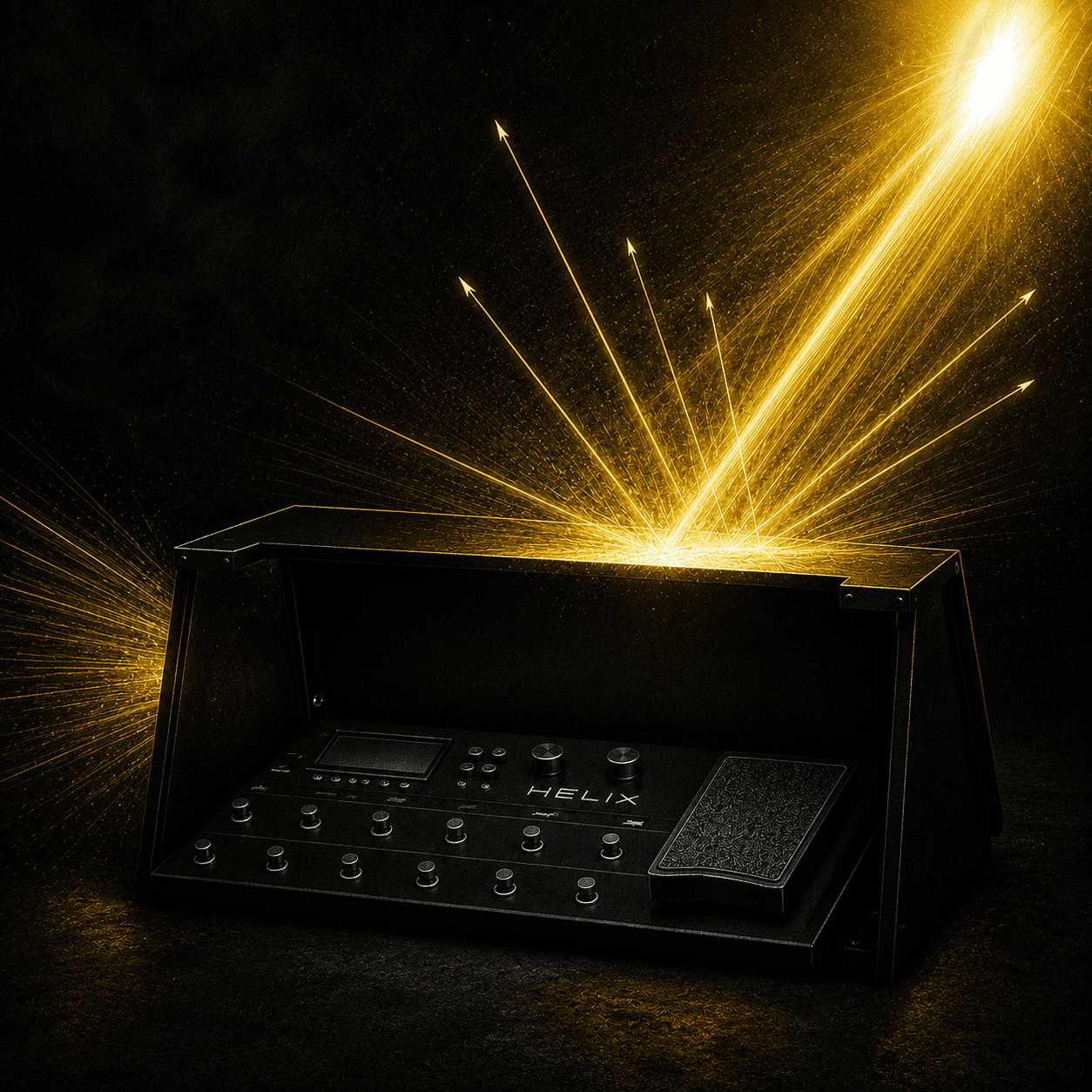 The Reflector Pro shielding a pedalboard